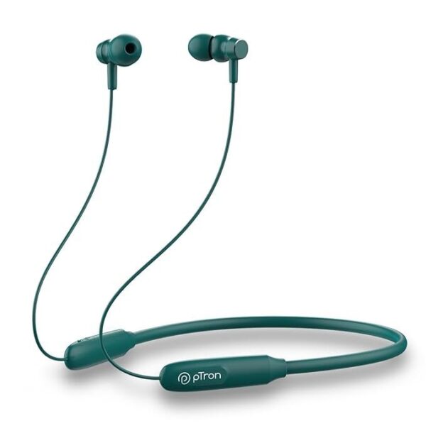 pTron Tangent Flex Bluetooth Wireless Neckband (Forest Green)